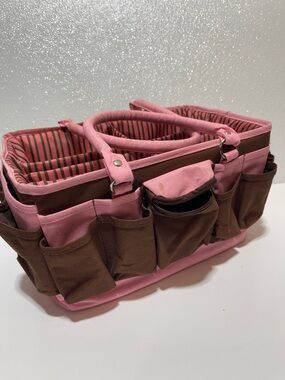 3/$30 Pink and Brown Utility Organizer Tote Bag - Home Storage & Organization